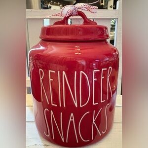 Rae Dunn REINDEER SNACKS Canister